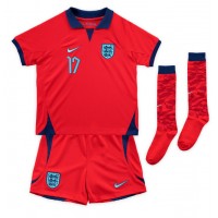 Maglie da calcio Inghilterra Bukayo Saka #17 Seconda Maglia Bambino Mondiali 2022 Manica Corta (+ Pantaloni corti)